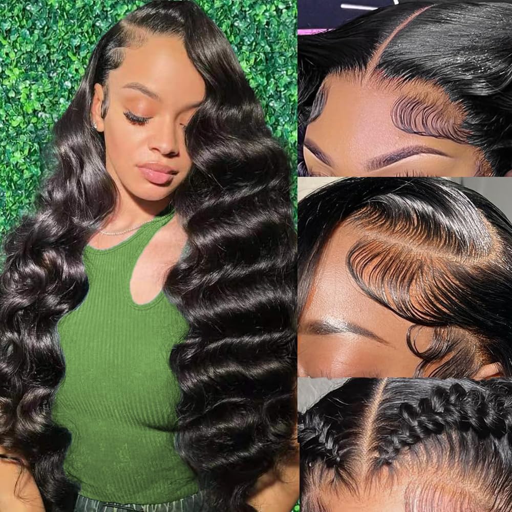 OVEOOZ 30-inch body wave lace front wig showcases a natural-looking hairline for daily wear.