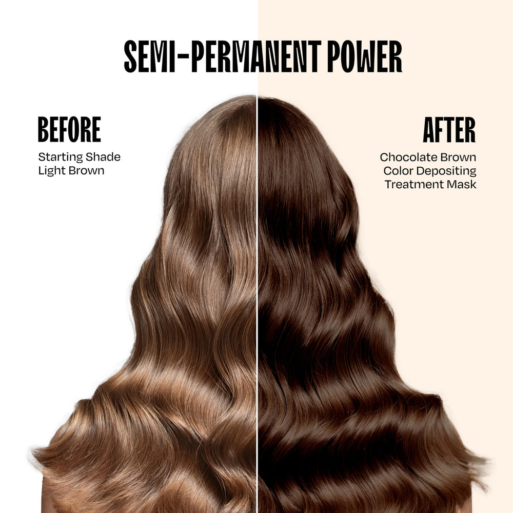 oVertone Chocolate Brown application closeup demonstrates easy 10-15 minute color refresh