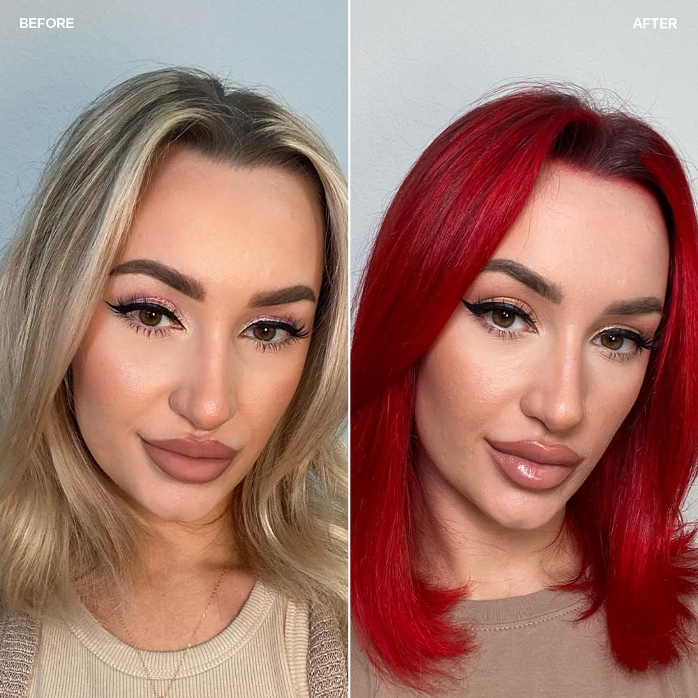 Curly and straight textures respond to Overtone Ruby Red.