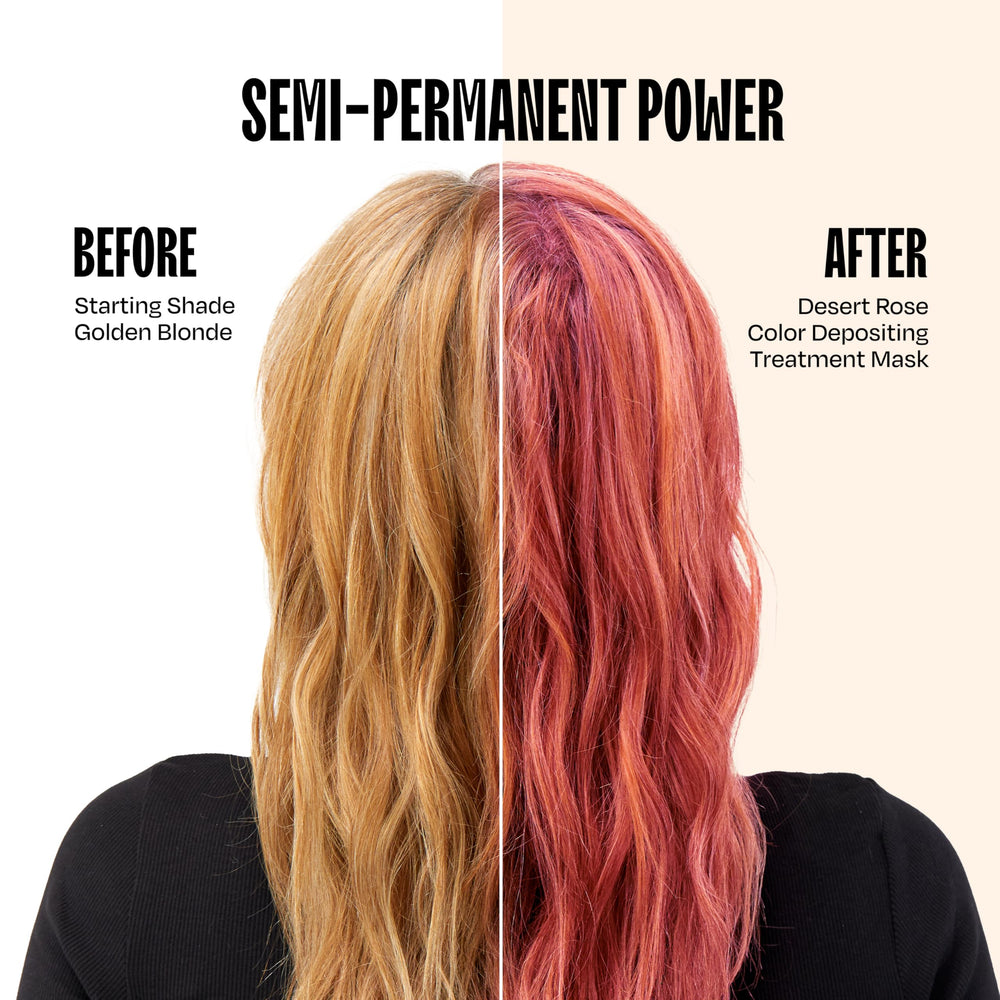 Overtone Desert Rose application hands demonstrates easy 10–15 minute color routine
