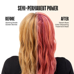 Overtone Desert Rose application hands demonstrates easy 10–15 minute color routine