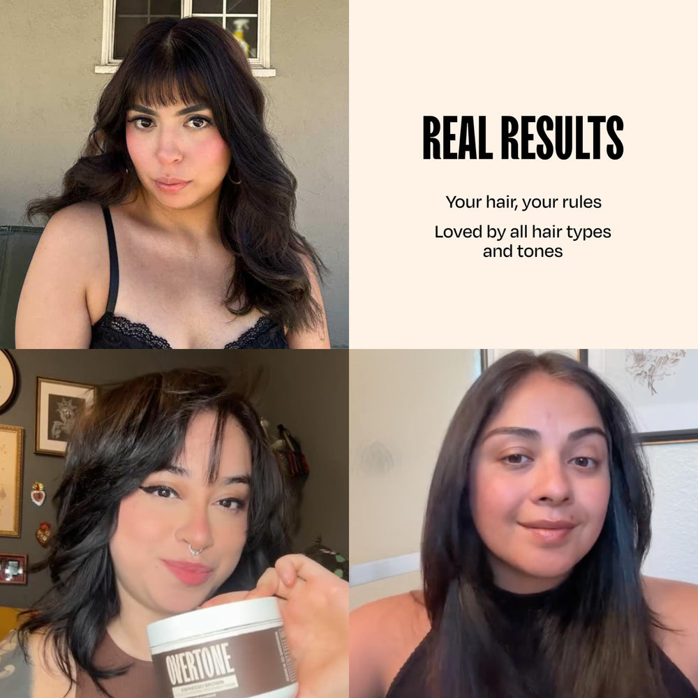 oVertone Espresso Brown ingredients include shea butter and natural oils.
