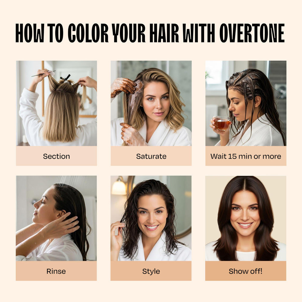 oVertone Espresso Brown sulfate- and parabens-free formula for hair health.