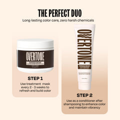 oVertone Espresso Brown wash and rinse demonstrates fade-resistant pigment.