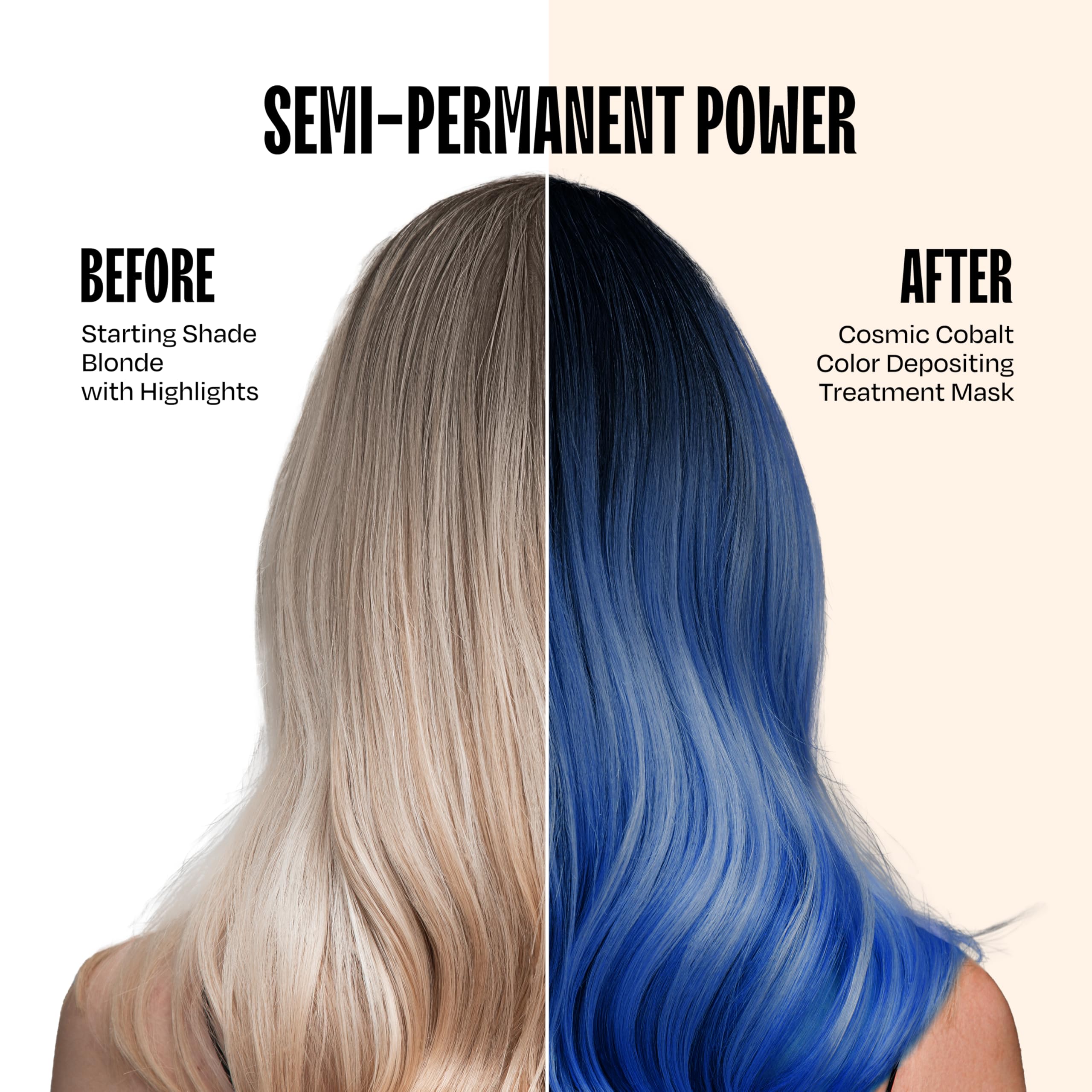 Overtone extreme-blue applied on dry hair before processing to boost color deposit