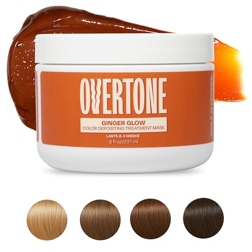 overtone Ginger Glow hair swatch displaying rich color uptake