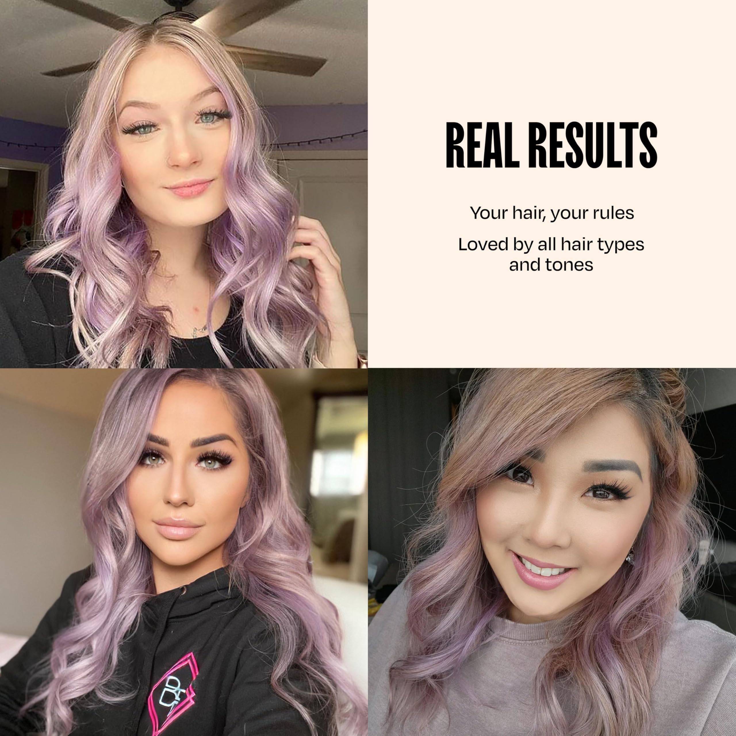 Full-face application setup with Lilac Lotus conditioner in hand