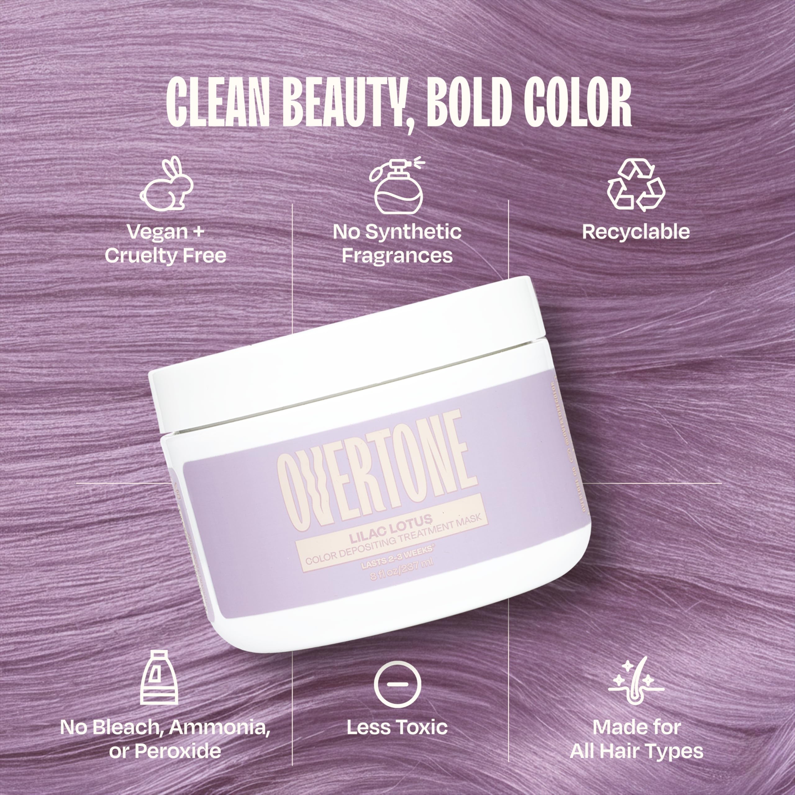 Soft, glossy finish from Lilac Lotus color conditioner on healthy hair