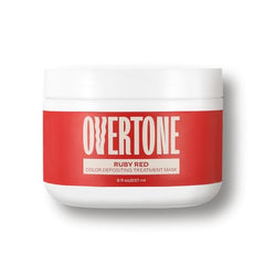 Overtone Ruby Red tub shows the creamy color conditioner for rich pigment.