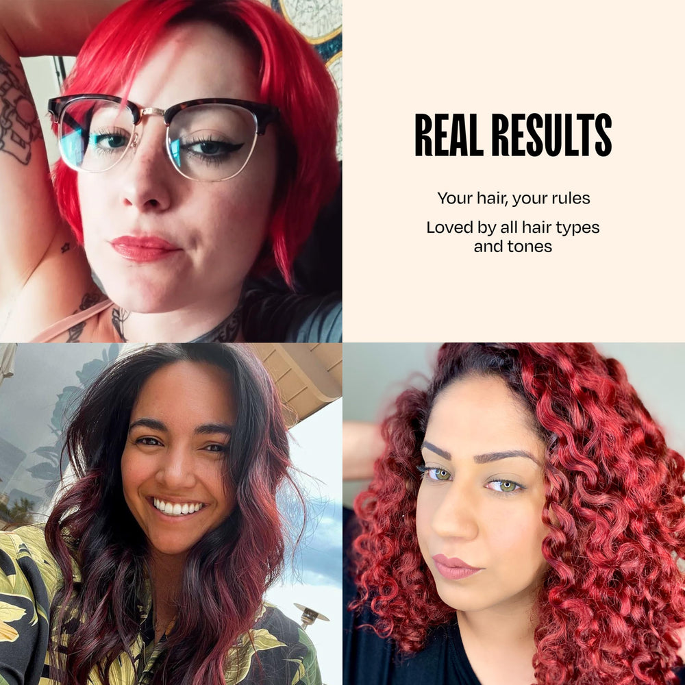 oVertone Scarlet Red no harsh ingredients label suggests gentle daily use opportunities.