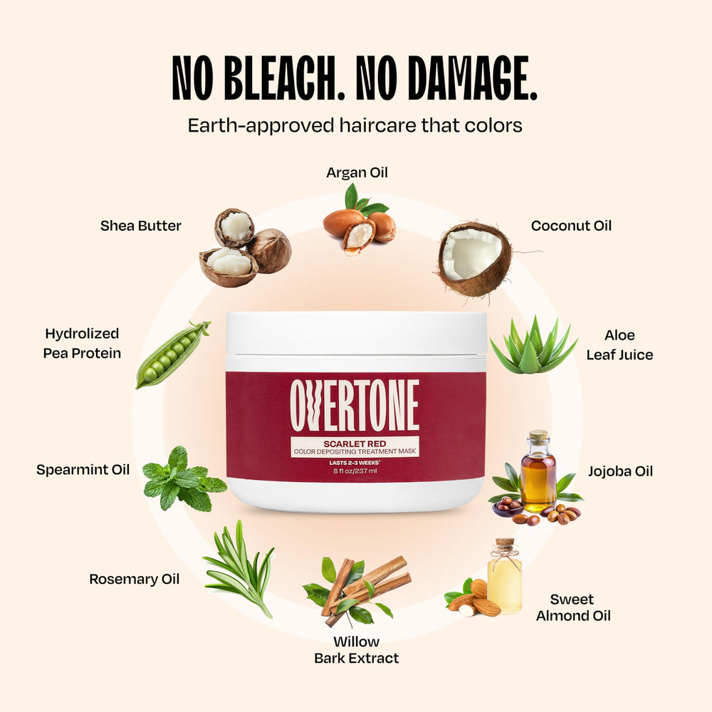 oVertone Scarlet Red packaging on shelf communicates vegan and cruelty-free claims.