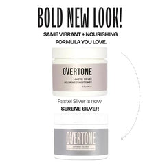 Overtone Serene Silver being applied to dry hair for at-home color deposit.