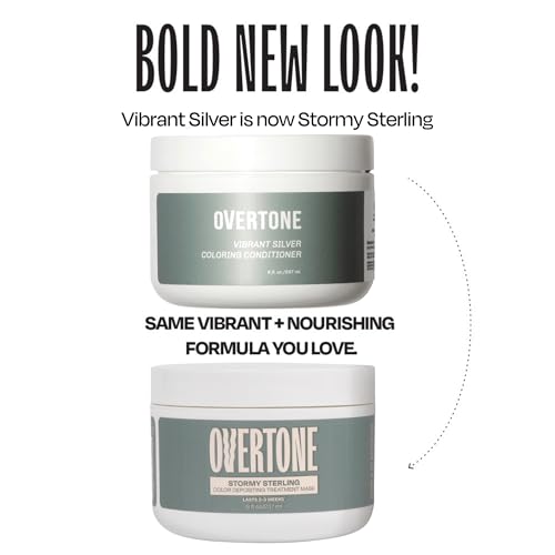 oVertone Stormy Sterling application on dry hair deposits vivid color.