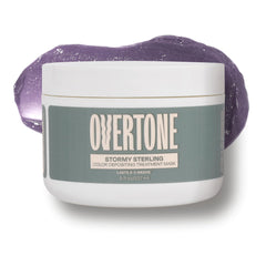 oVertone Stormy Sterling bottle demonstrates at-home color deposition for vibrant silver tones.