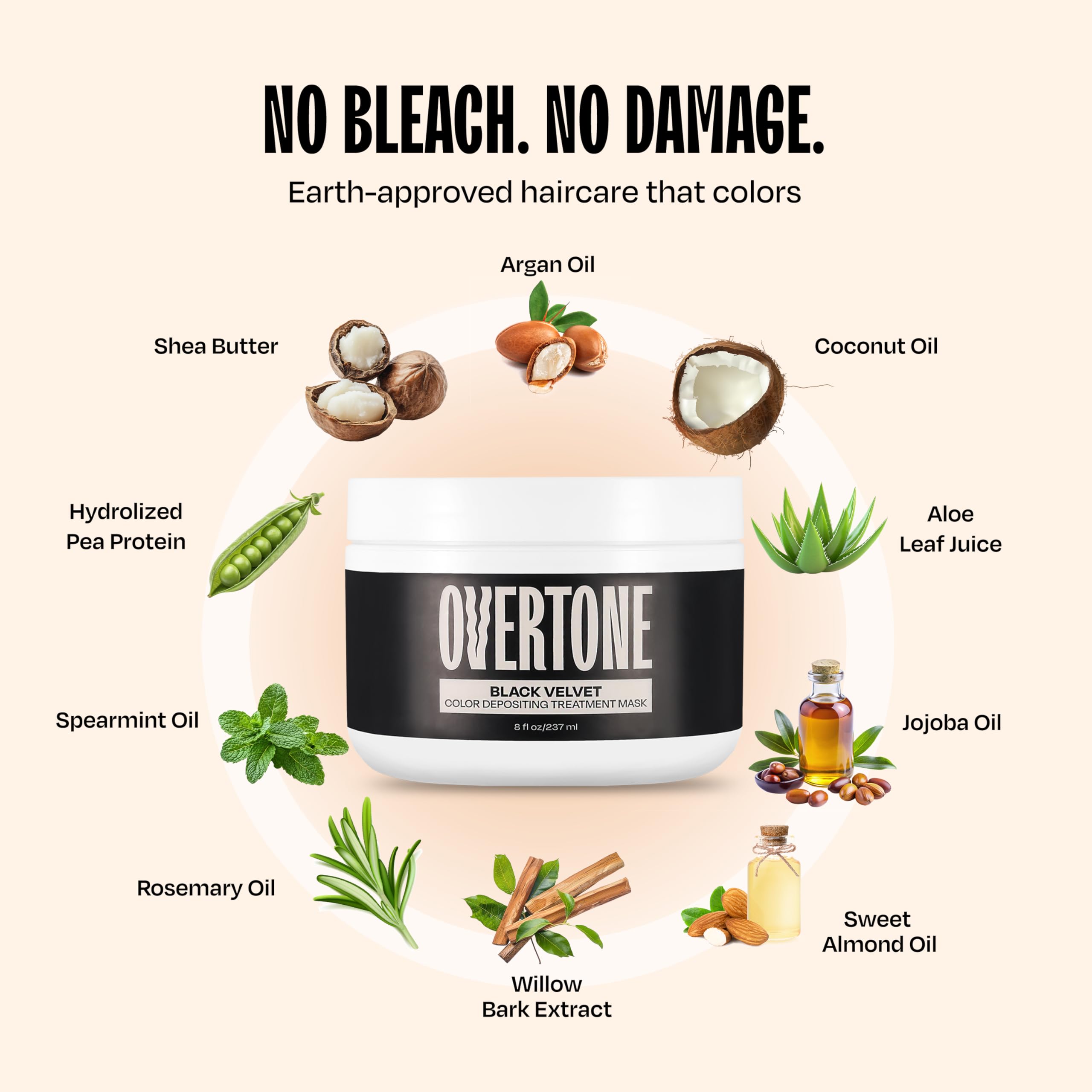 Overtone vegan cruelty-free logo reinforces ethical color care