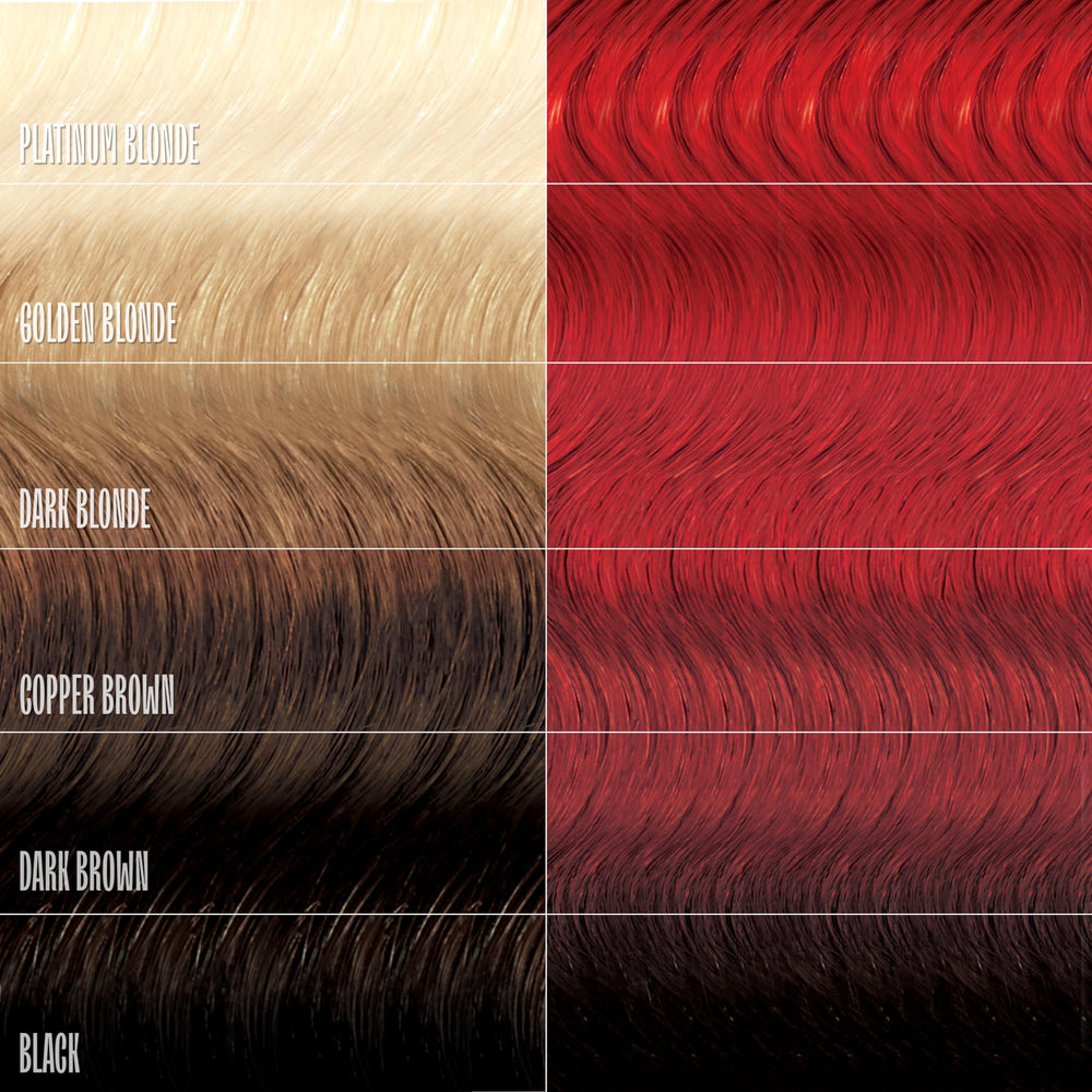 Vibrant Ruby Red on light brown base shows bold color payoff.