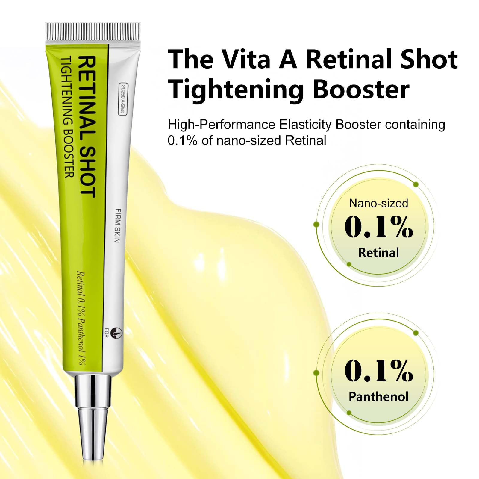 OVICISK Retinal Shot serum drop demonstrates fast absorption for targeted wrinkle care.