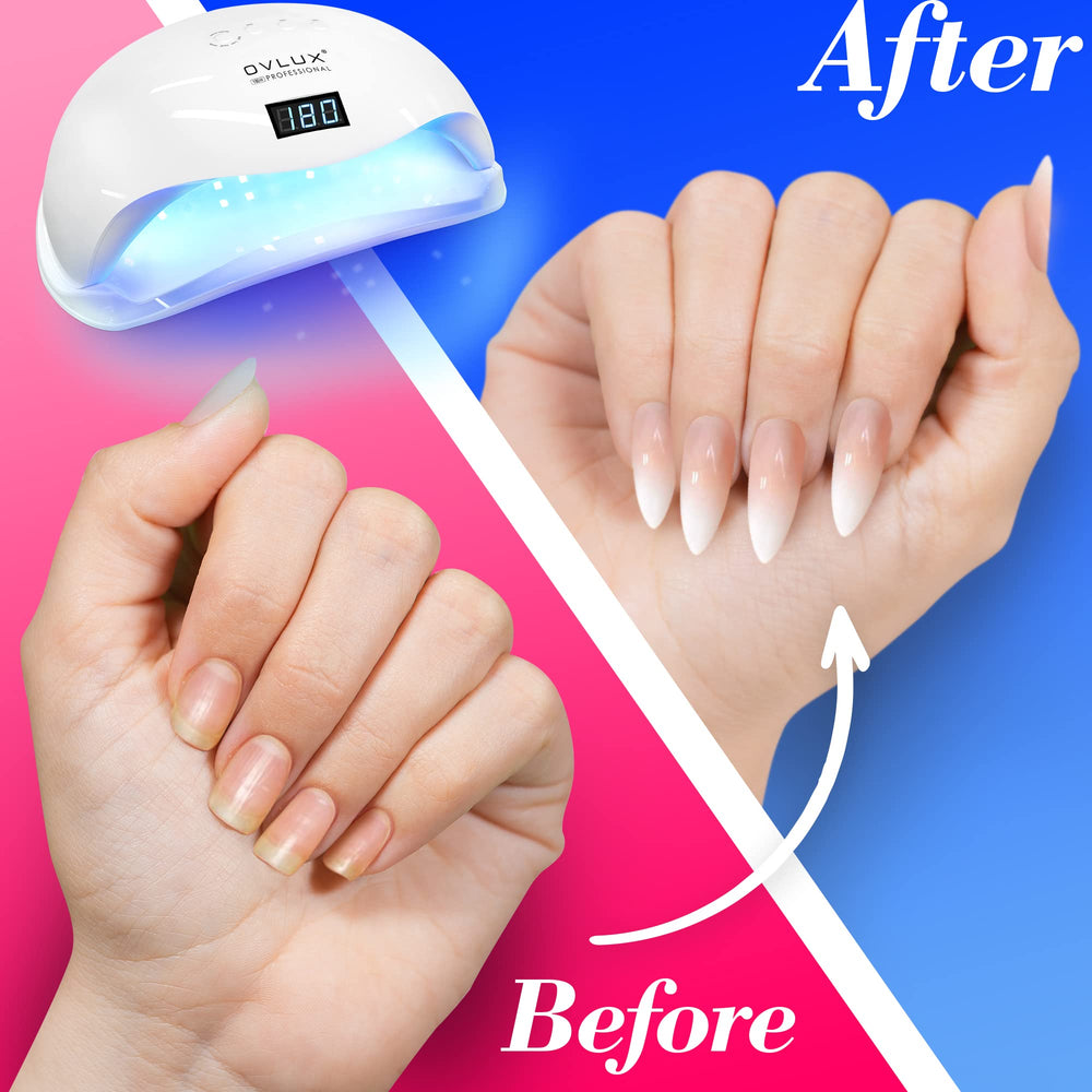 OVLux 180W UV LED nail lamp, compatible with all gel polishes.