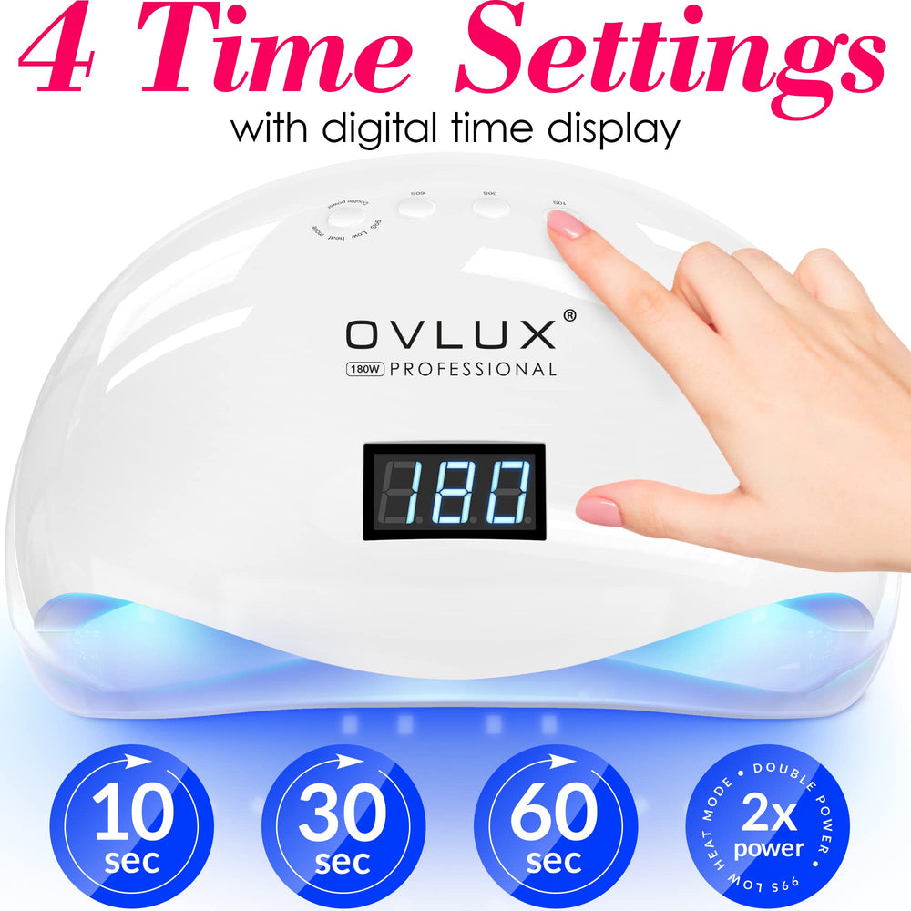 OVLux 180W UV LED nail lamp, LED longevity for years of use.