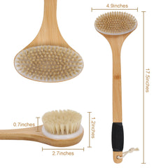 OWIIZI bamboo-handle back scrubber demonstrates durable, moisture-resistant grip.
