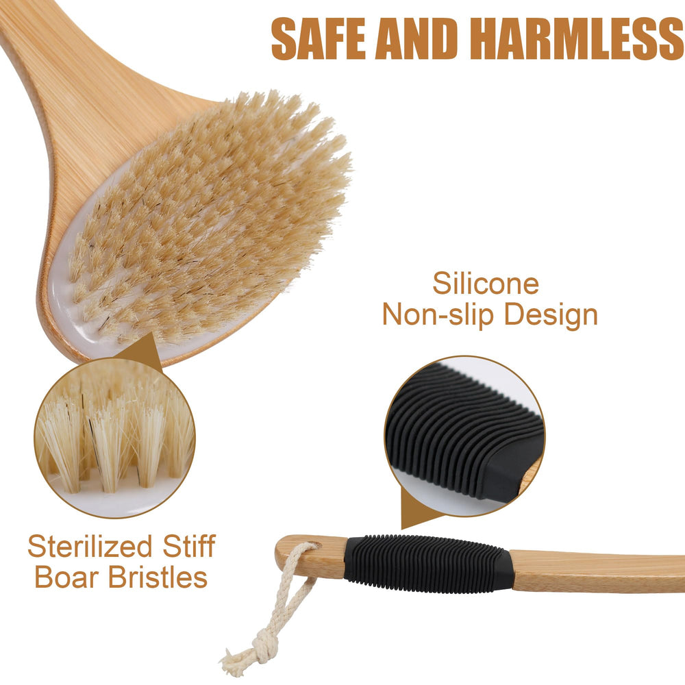 OWIIZI back scrub brush ideal for wet shower use with soap.