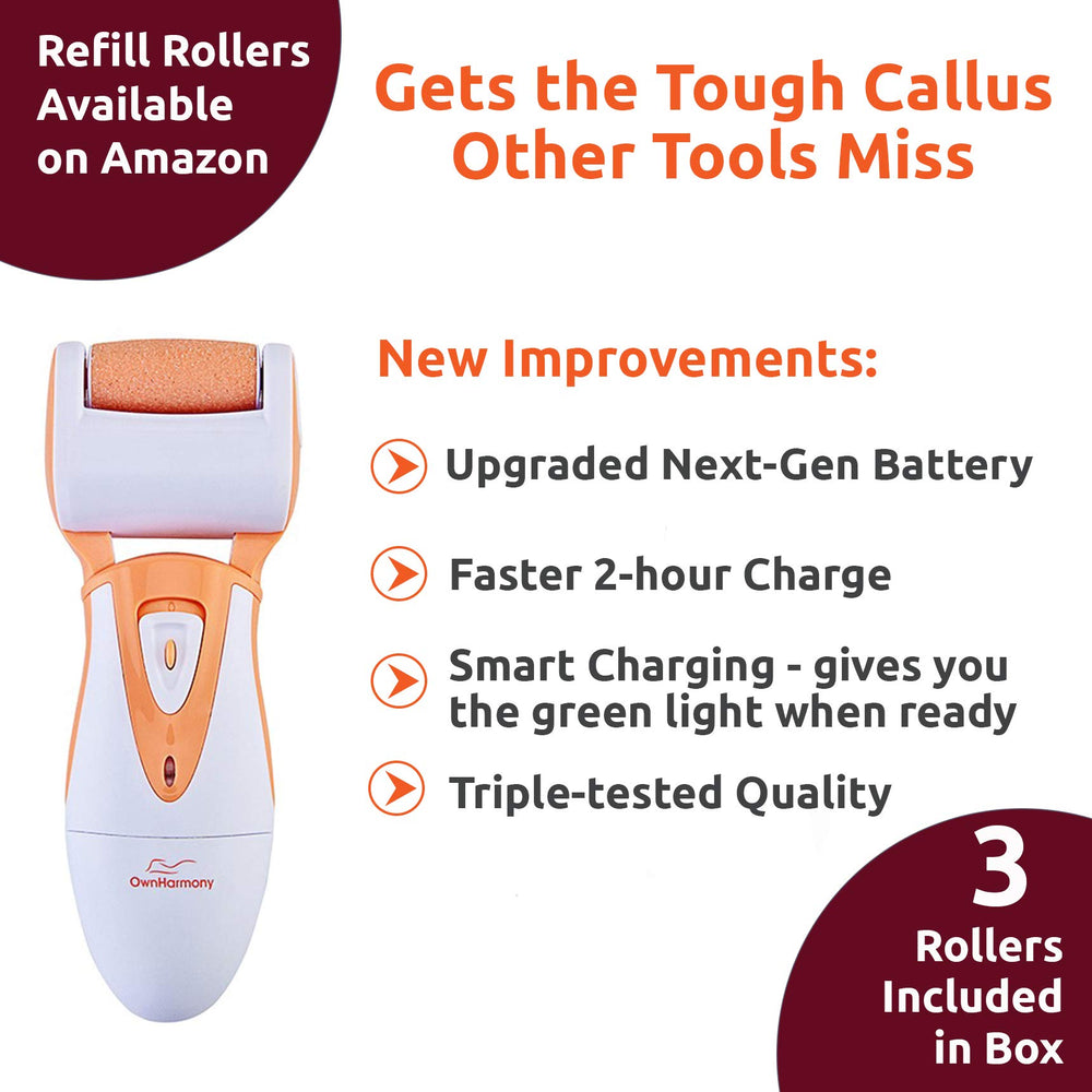 Own Harmony ergonomic handle supports comfortable, precise pedicure sessions.