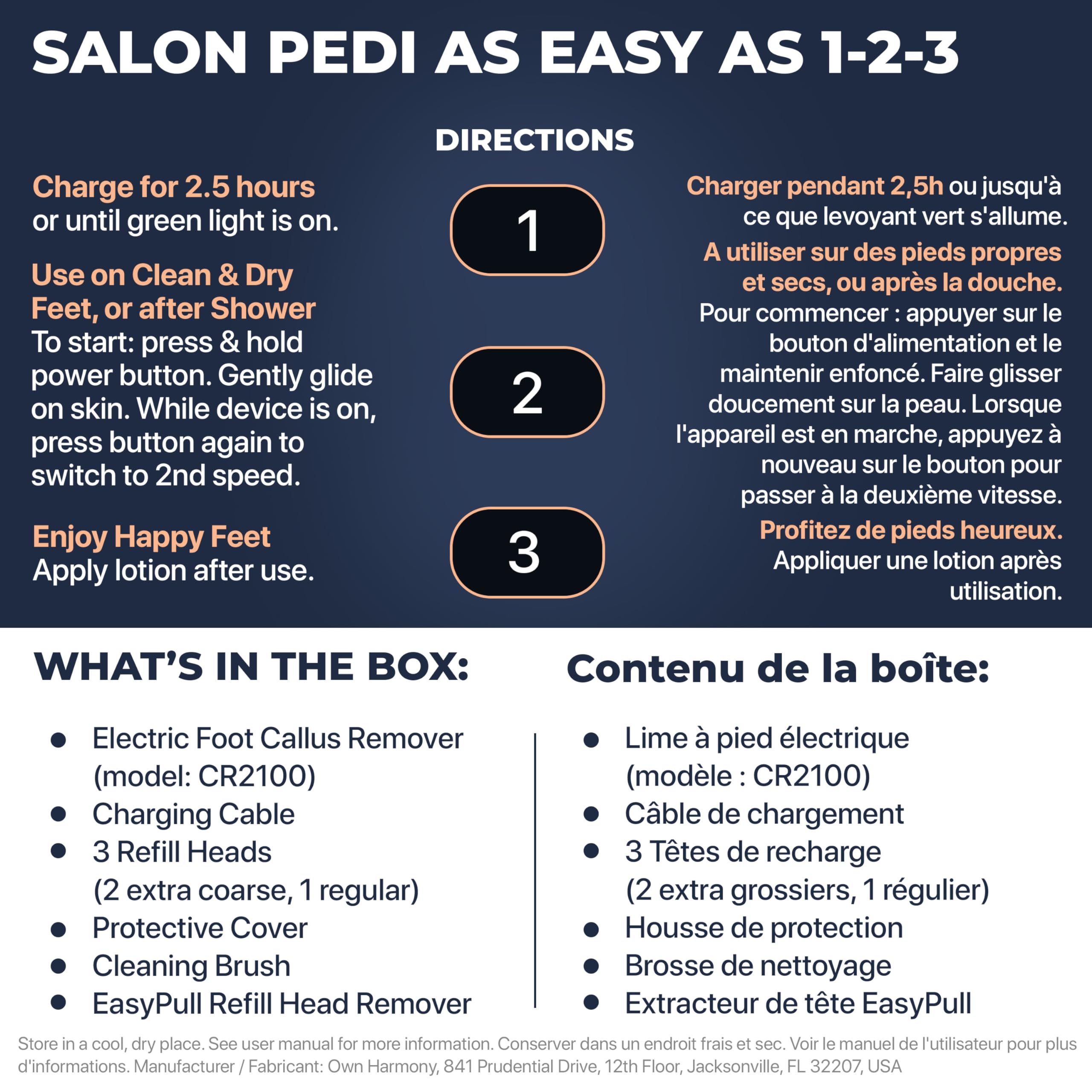 Own Harmony smart charge indicator shows when the device is ready to use.