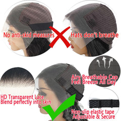 OWNROSE glueless cap wig with adjustable straps and four combs for easy, secure wear.