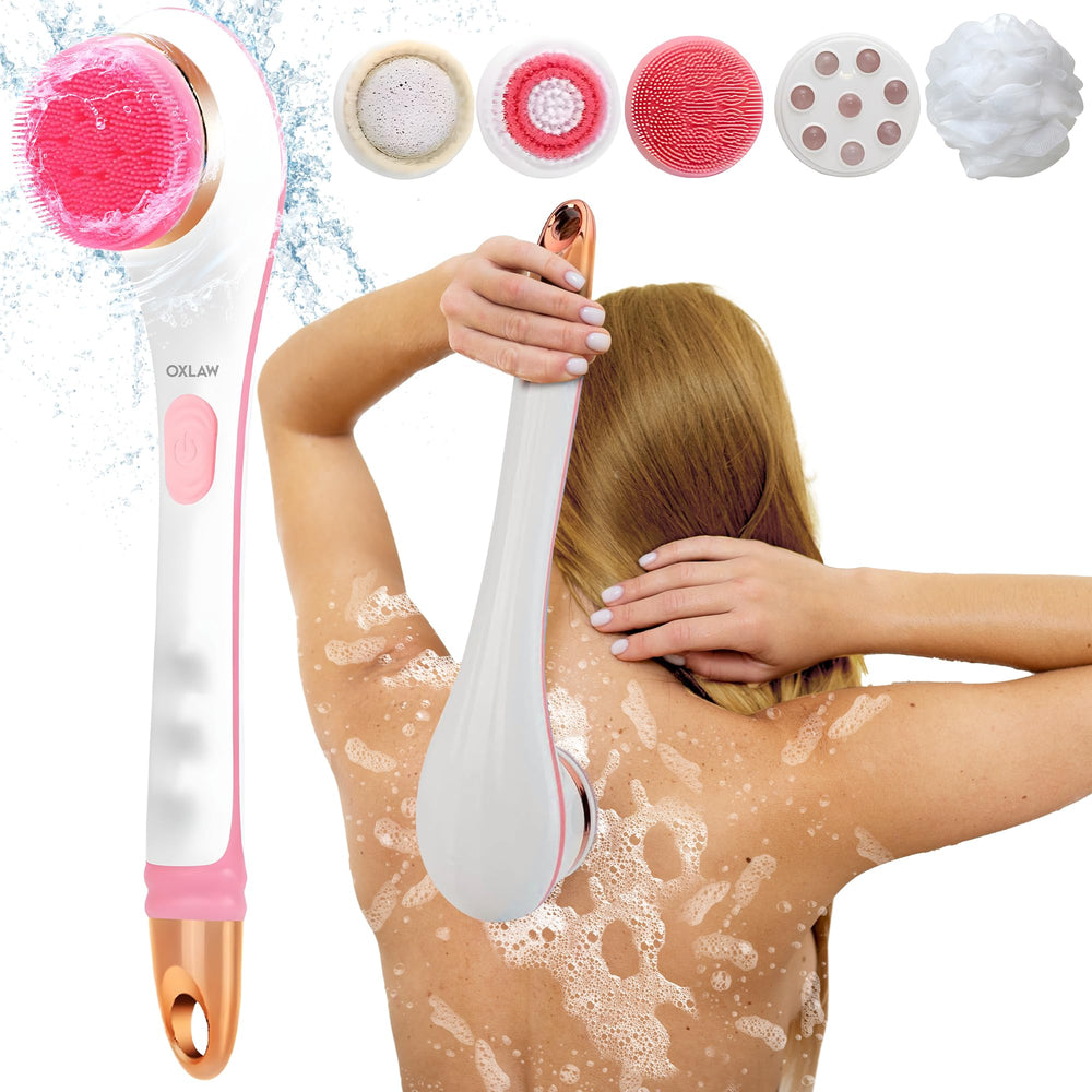 Oxlaw body brush pink full set for cleansing and pampering skin
