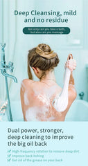 Oxlaw silicone massage head provides soothing cleansing and exfoliation