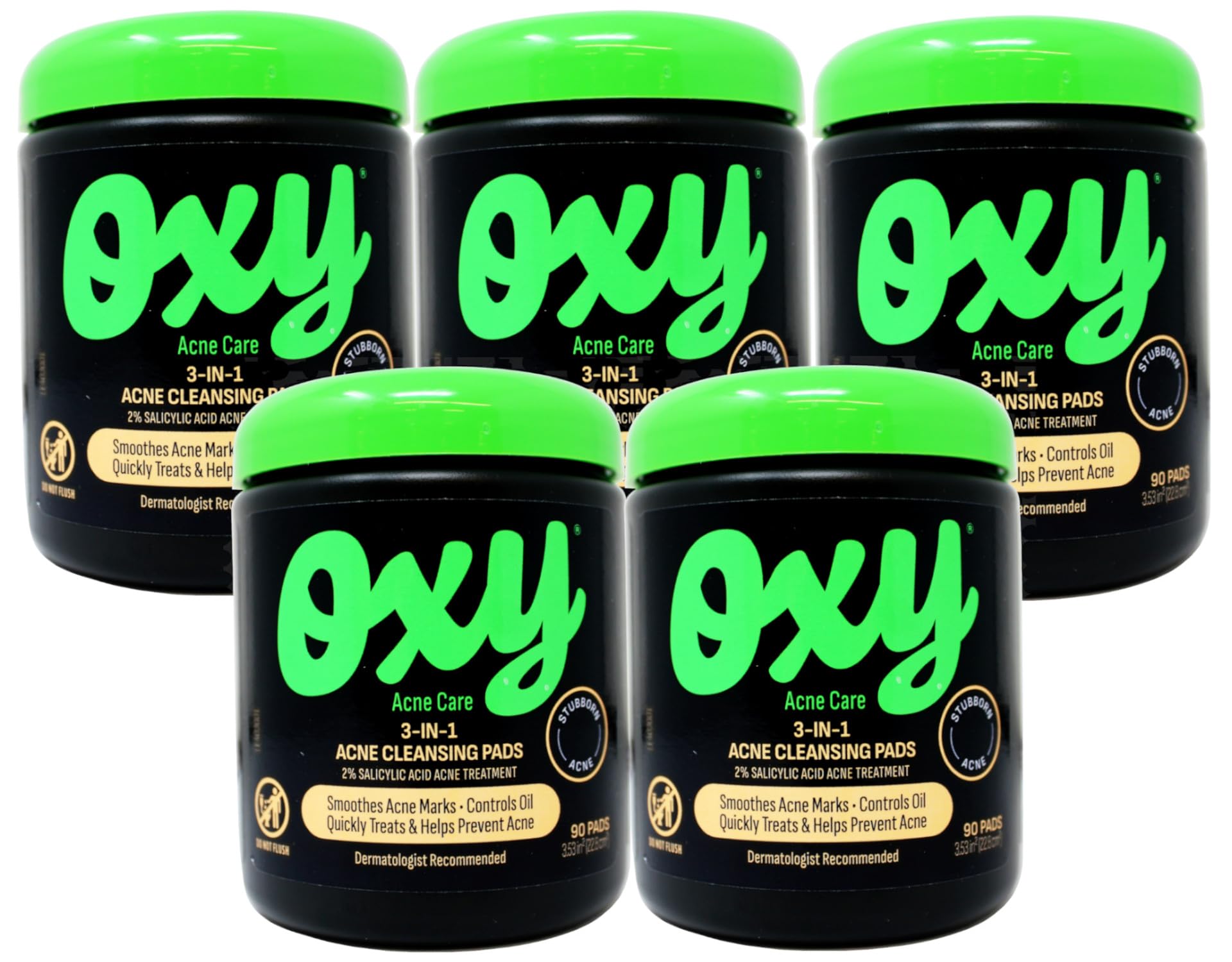 Oxy front packaging showing pads and 2% salicylic acid for clear skin