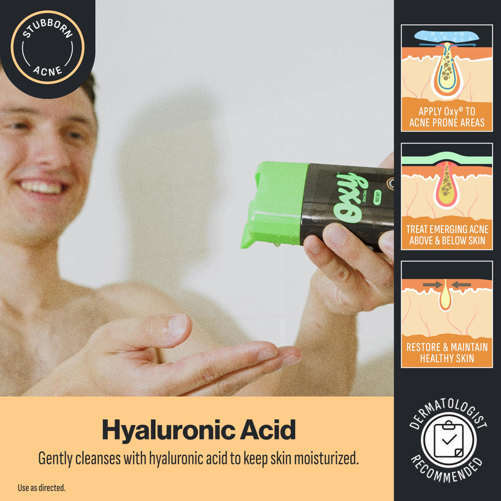 Oxy used on back and shoulders in shower to reduce body breakouts