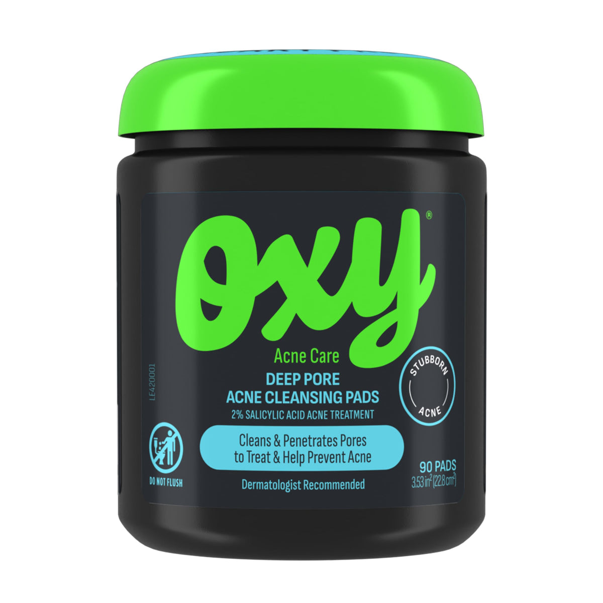 Oxy Deep Pore Cleansing Pad textured side exfoliates to unclog pores for clearer skin.