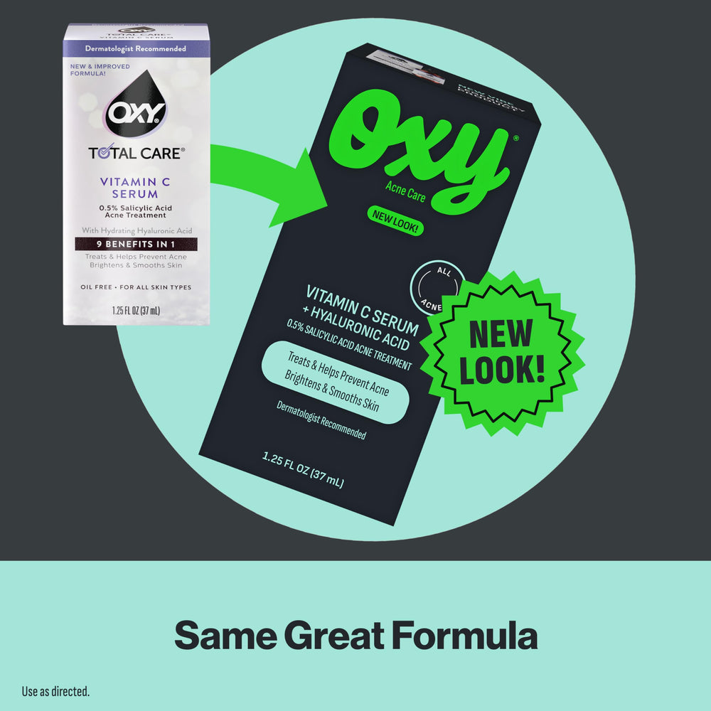 Oxy Dermatologist-recommended label emphasizes trusted acne care.