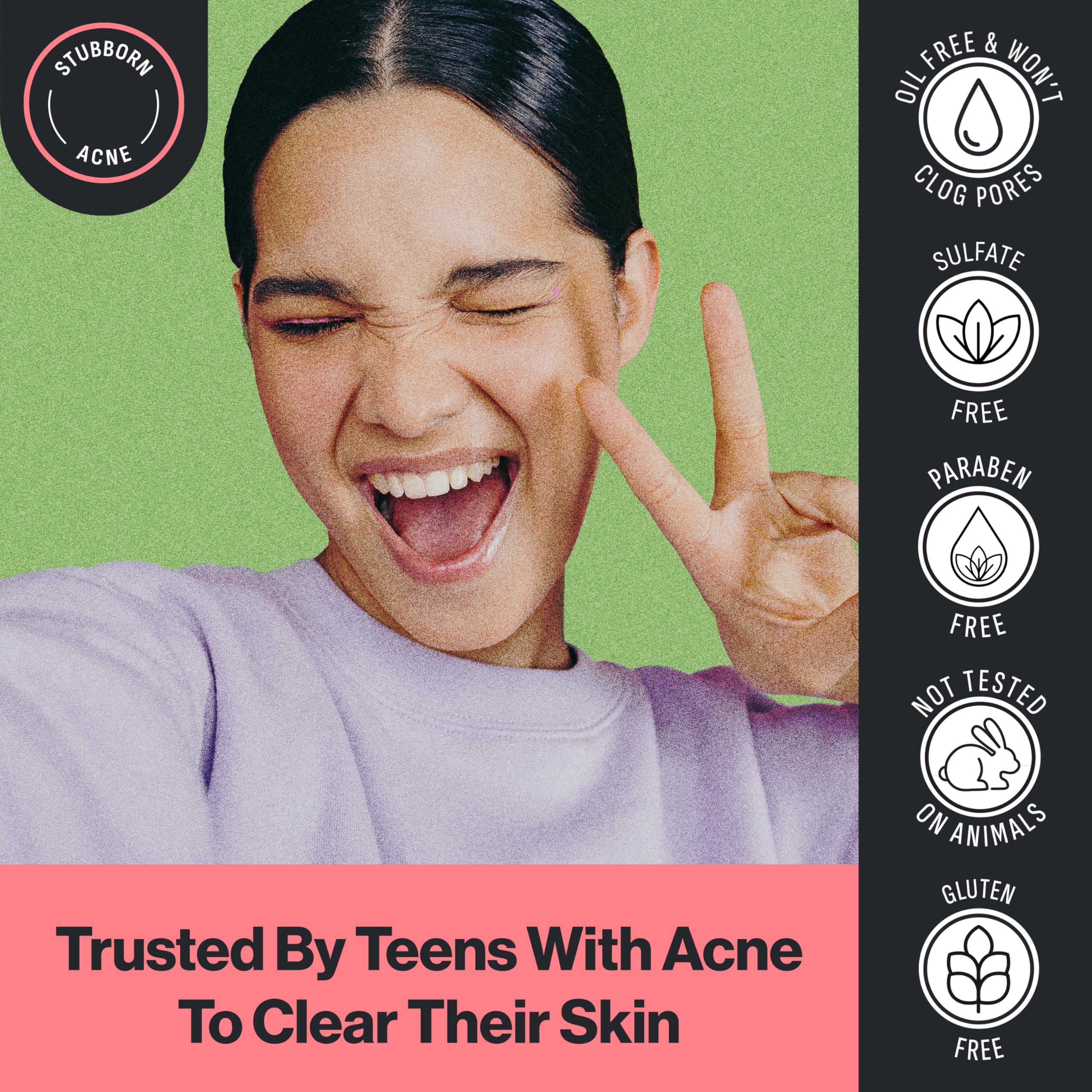 Oxy bottle label detail emphasizing 10% benzoyl peroxide strength