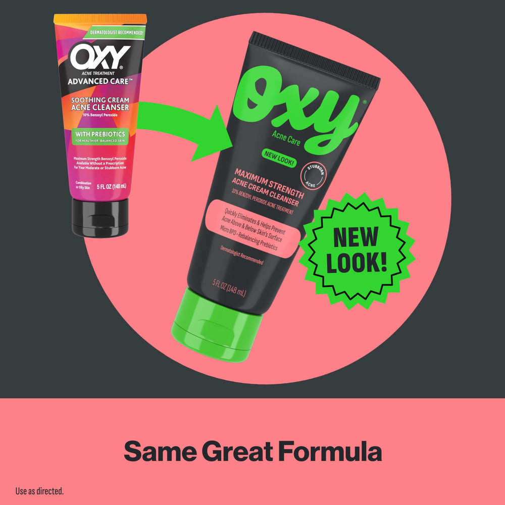 Oxy bottle beside ruler showing size and travel-friendly convenience