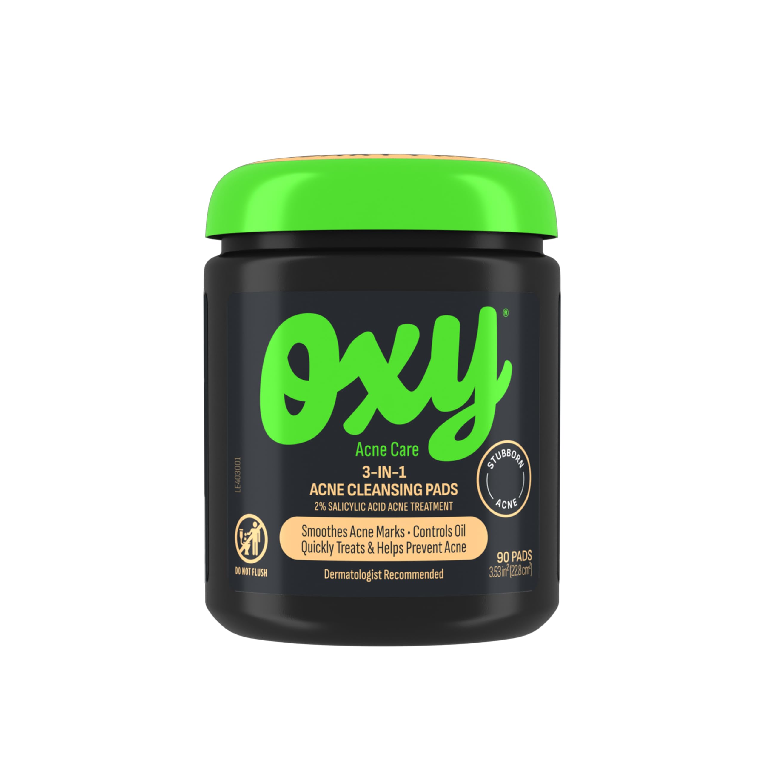 Oxy front packaging 90 pads showing product and benefits