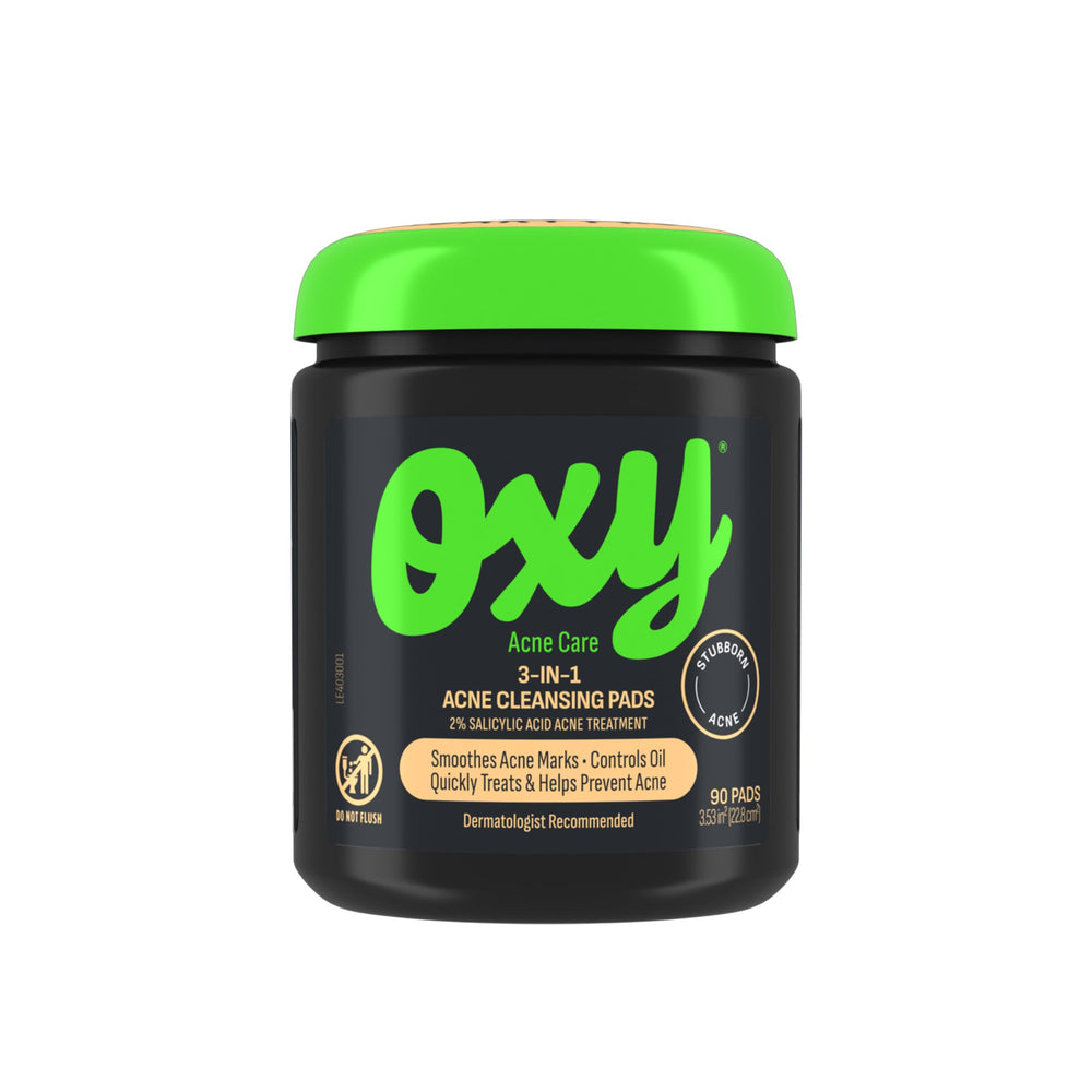 Oxy front packaging 90 pads showing product and benefits