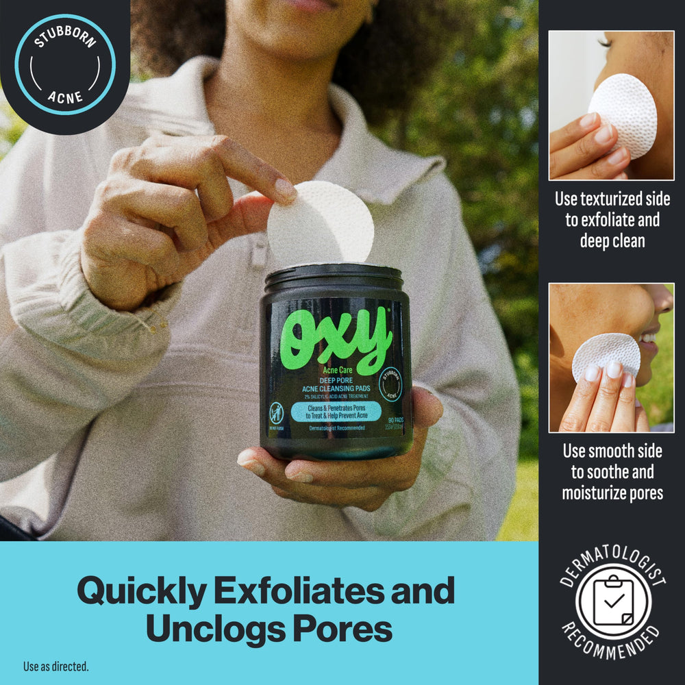 Oxy pad held in hand for travel convenience and quick treatment