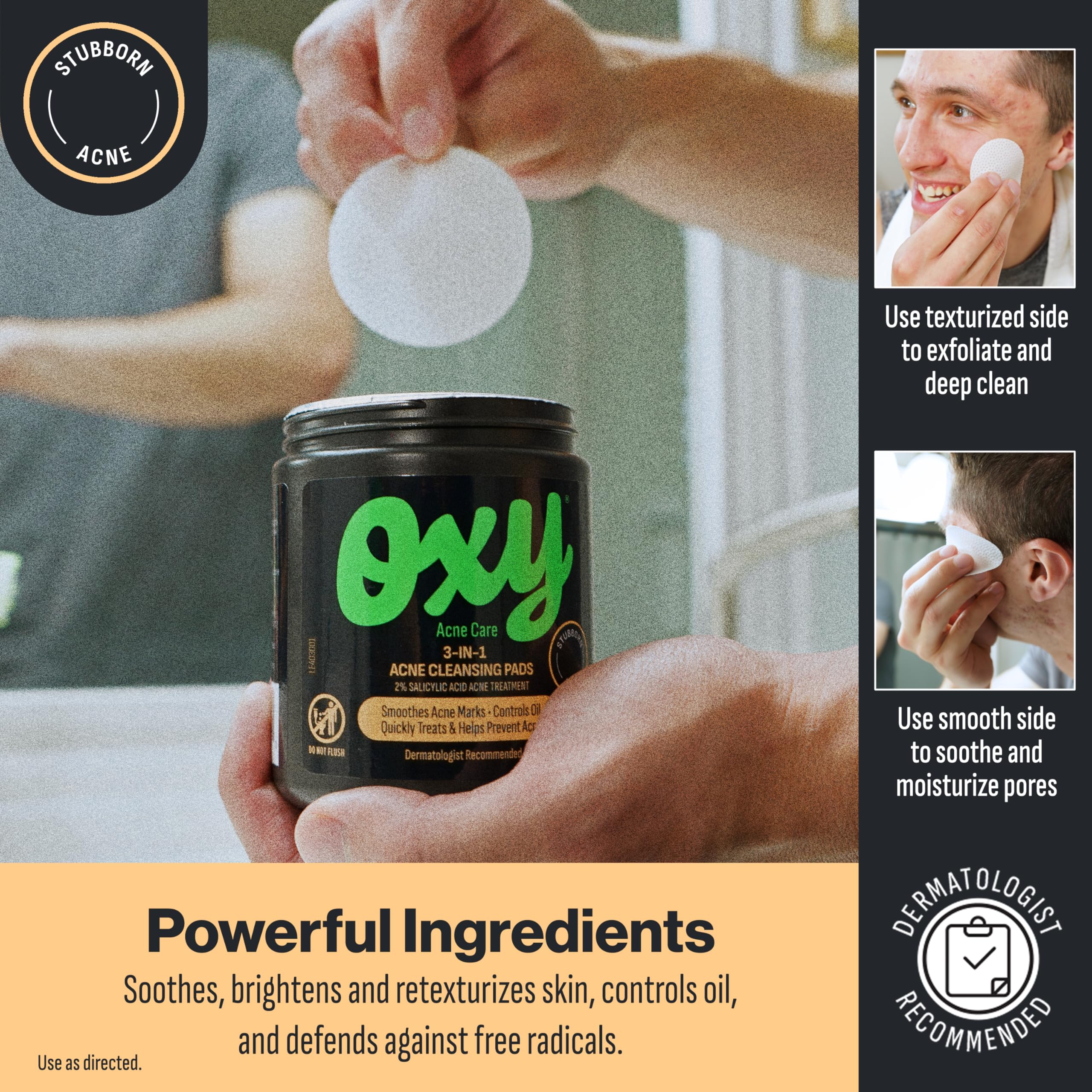 Oxy pad in hand showing scale and convenient portable benefit