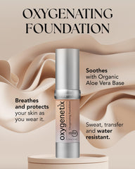 Oxygenetix Oxygenating Foundation Pearl swirls on skin to reveal buildable coverage and natural finish.