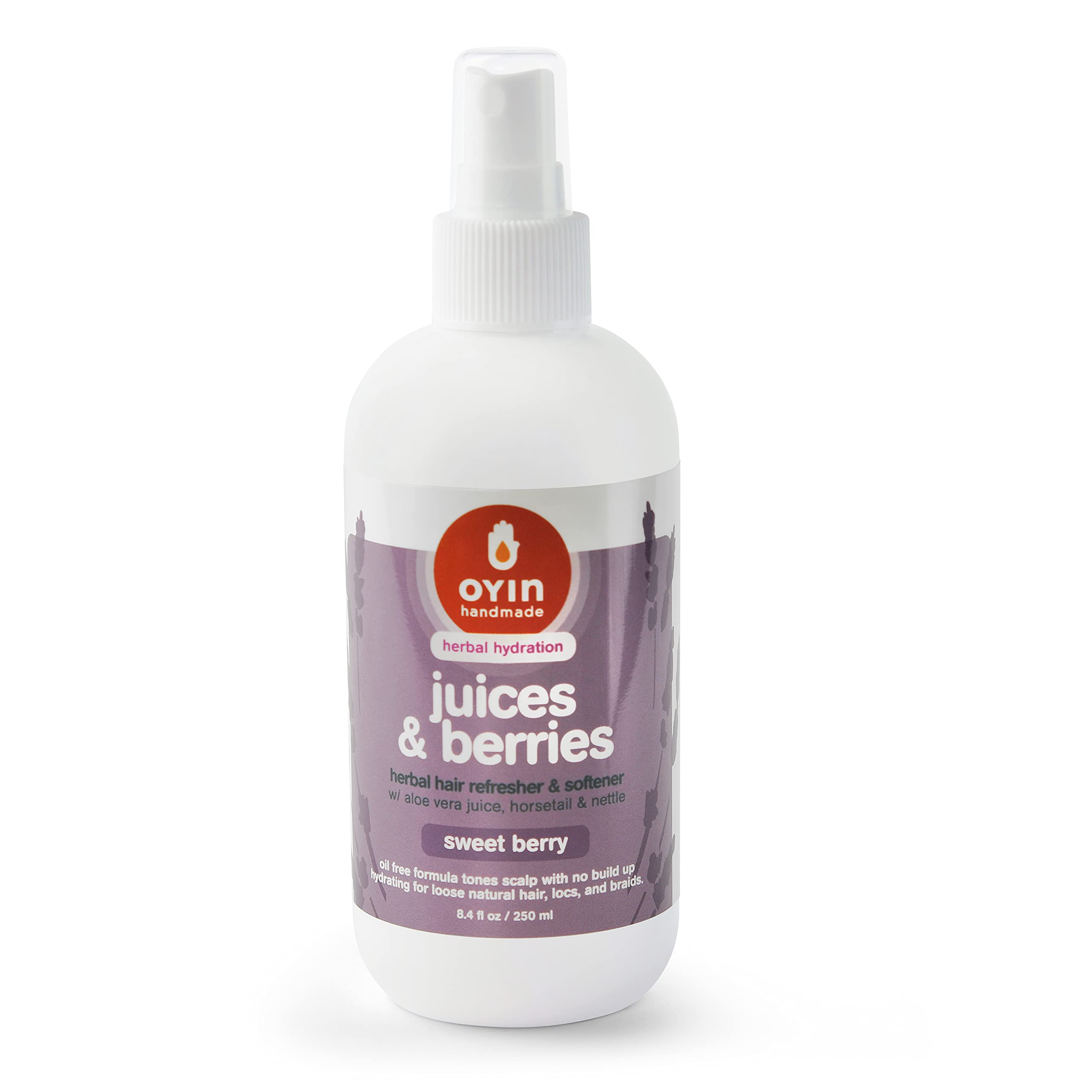 Oyin Handmade Juices & Berries Leave-In Hair Tonic bottle front view for hydrating scalp care