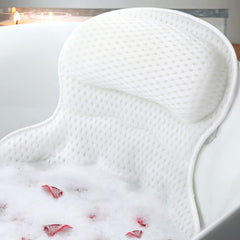 Ozyalo bath pillow headrest closeup demonstrates plush padding for neck support