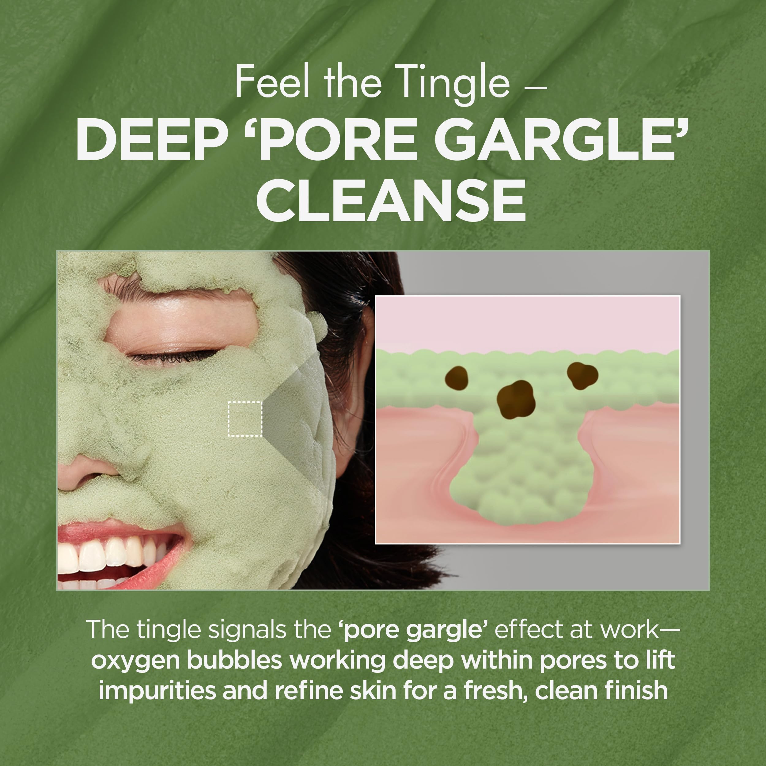 P.CALM bubbling action visible during application offers a fun cleansing moment.