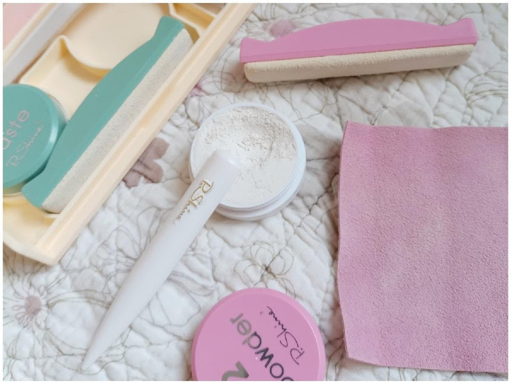 P-Shine Japanese Manicure Kit pink buffer seal protects nails from water and wear.