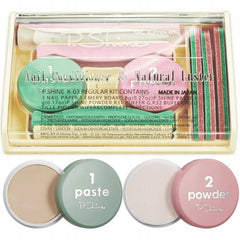 P-Shine Japanese Manicure Kit pink powder seal creates durable, glass-like finish.