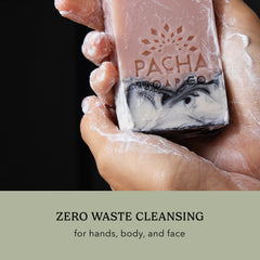 Pacha Soap Co. Essential oils blends offer uplifting aroma and skin-friendly cleansing.