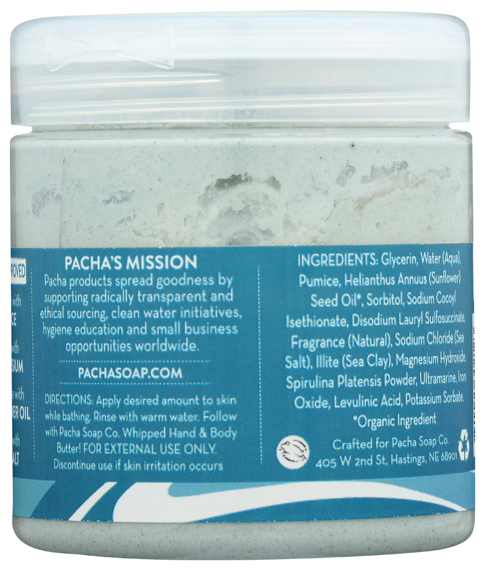 Pacha Soap Co Sea Mud Whipped Soap Scrub close-up texture shows creamy mud.