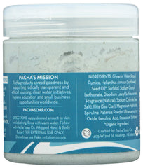 Pacha Soap Co Sea Mud Whipped Soap Scrub close-up texture shows creamy mud.