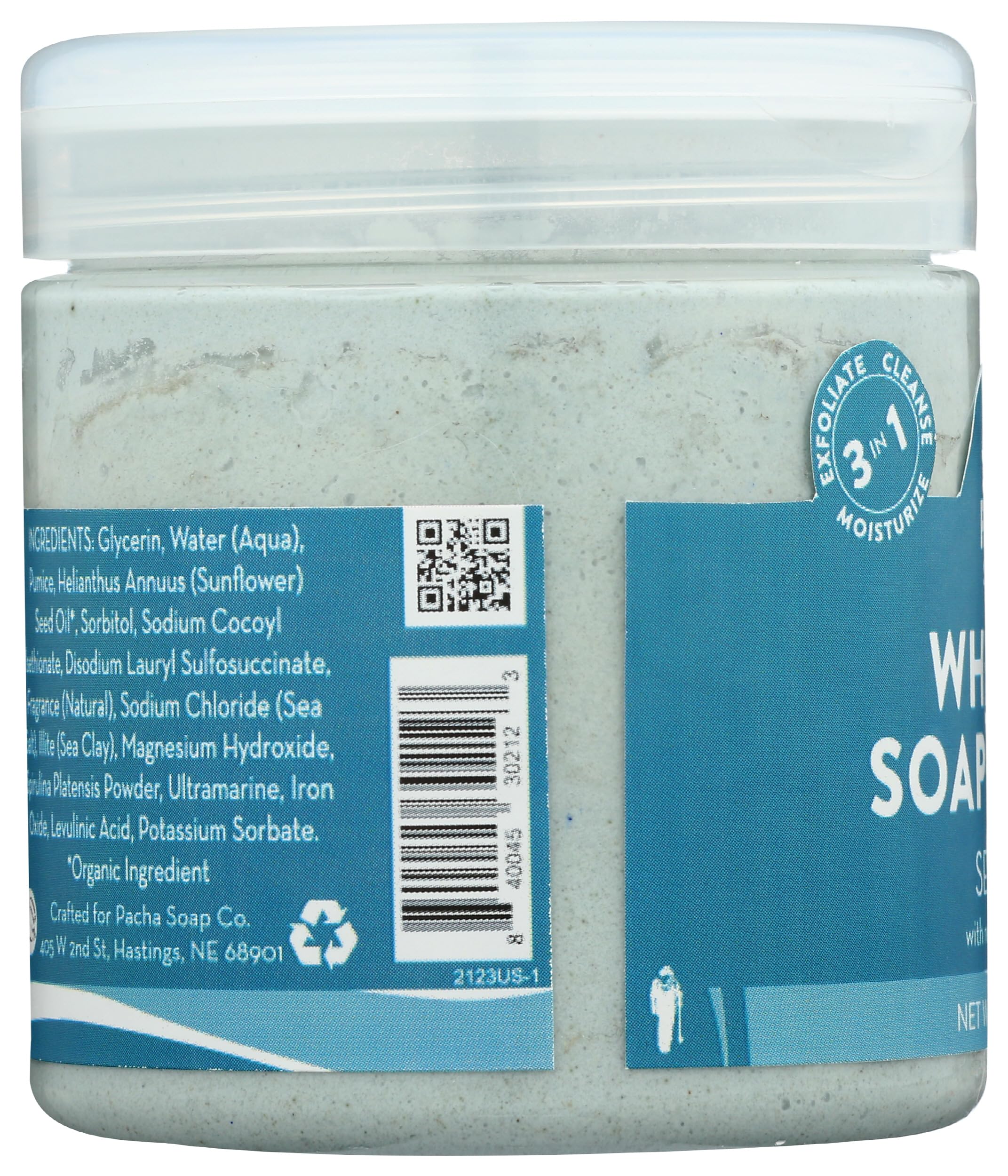 Pacha Soap Co Sea Mud Whipped Soap Scrub skin after shower glow.